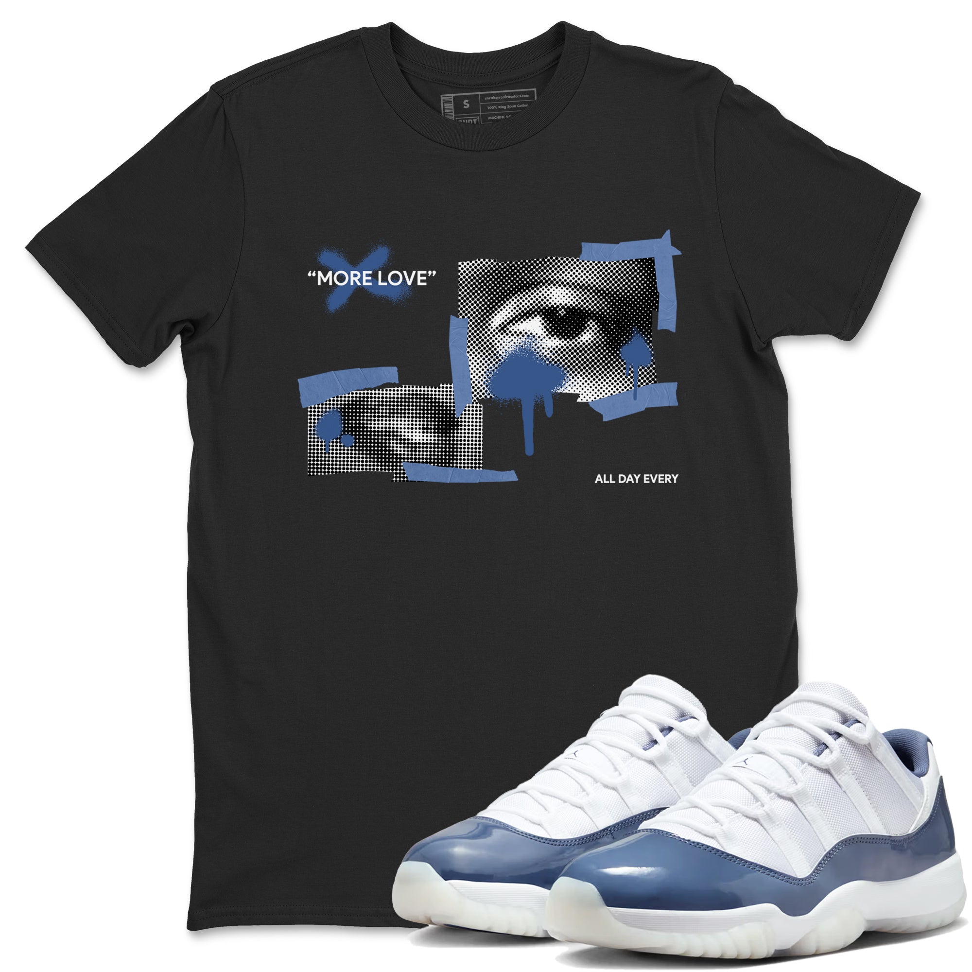 11s Diffused Blue Shirts To Match Jordans More Love sneaker match tees Air Jordan 11 Diffused Blue Tee SNRT Sneaker Release Tees unisex cotton Black 1 crew neck shirts