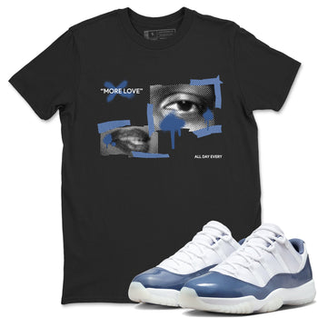 11s Diffused Blue Shirts To Match Jordans More Love sneaker match tees Air Jordan 11 Diffused Blue Tee SNRT Sneaker Release Tees unisex cotton Black 1 crew neck shirts