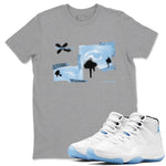 11s Retro Legend Blue shirts to match jordans More Love sneaker match tees Air Jordan 11 Legend Blue best t shirts to wear with jordans SNRT Sneaker Tees unisex cotton Heather Grey 1 shirts