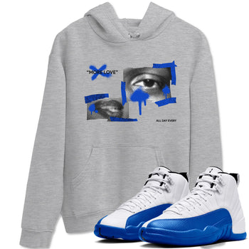 12s Blueberry shirts to match jordans More Love best t shirts to wear with jordans AJ12 White and Game Royal match shoes to clothes SNRT Sneaker Tees unisex cotton Heather Grey 1 shirts