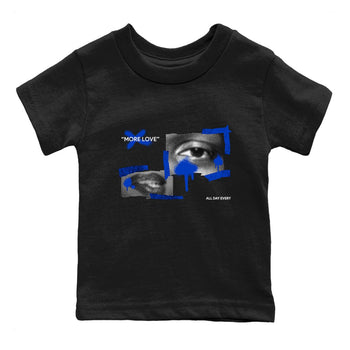 12s Blueberry shirts to match jordans More Love best t shirts to wear with jordans AJ12 White and Game Royal match shoes to clothes SNRT Sneaker Tees Youth Baby Black 2 tee