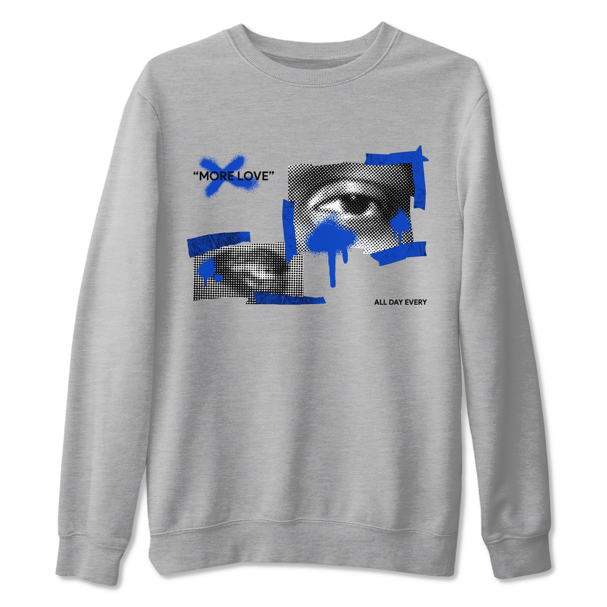 12s Blueberry shirts to match jordans More Love best t shirts to wear with jordans AJ12 White and Game Royal match shoes to clothes SNRT Sneaker Tees unisex cotton Heather Grey 2 shirts