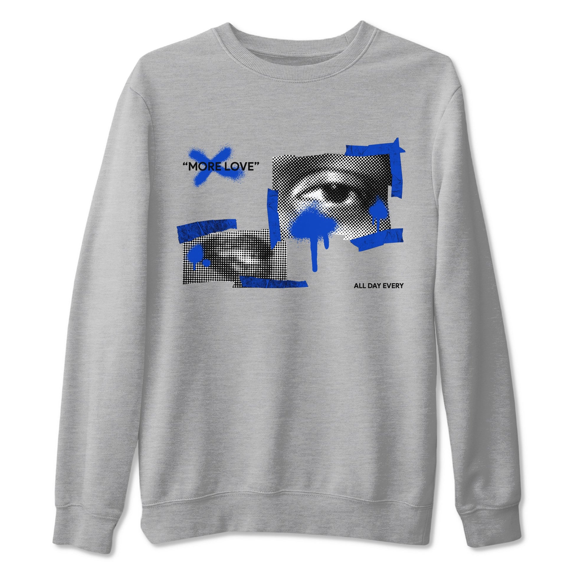 12s Blueberry shirts to match jordans More Love best t shirts to wear with jordans AJ12 White and Game Royal match shoes to clothes SNRT Sneaker Tees unisex cotton Heather Grey 2 shirts