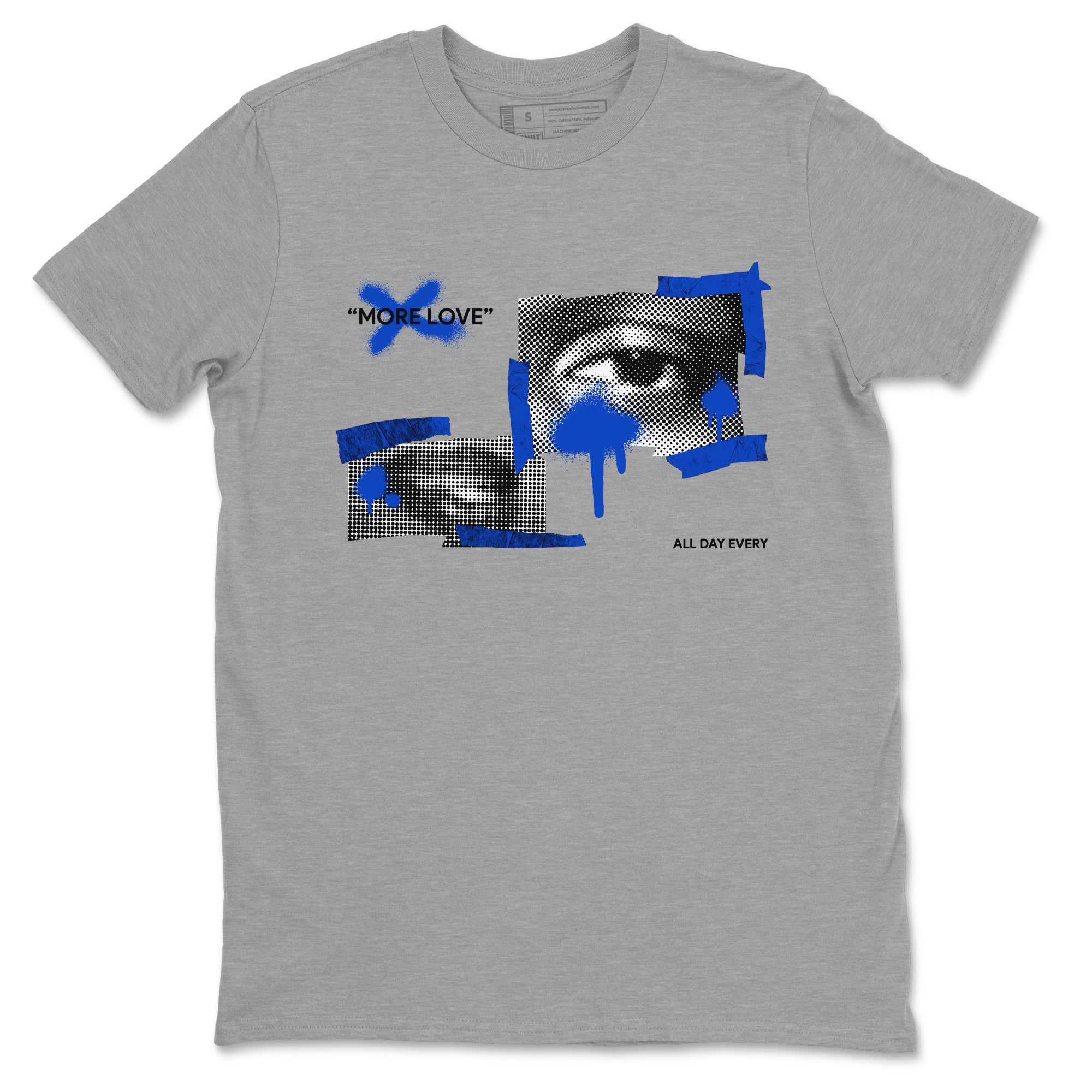 12s Blueberry shirts to match jordans More Love best t shirts to wear with jordans AJ12 White and Game Royal match shoes to clothes SNRT Sneaker Tees unisex cotton Heather Grey 2 shirts