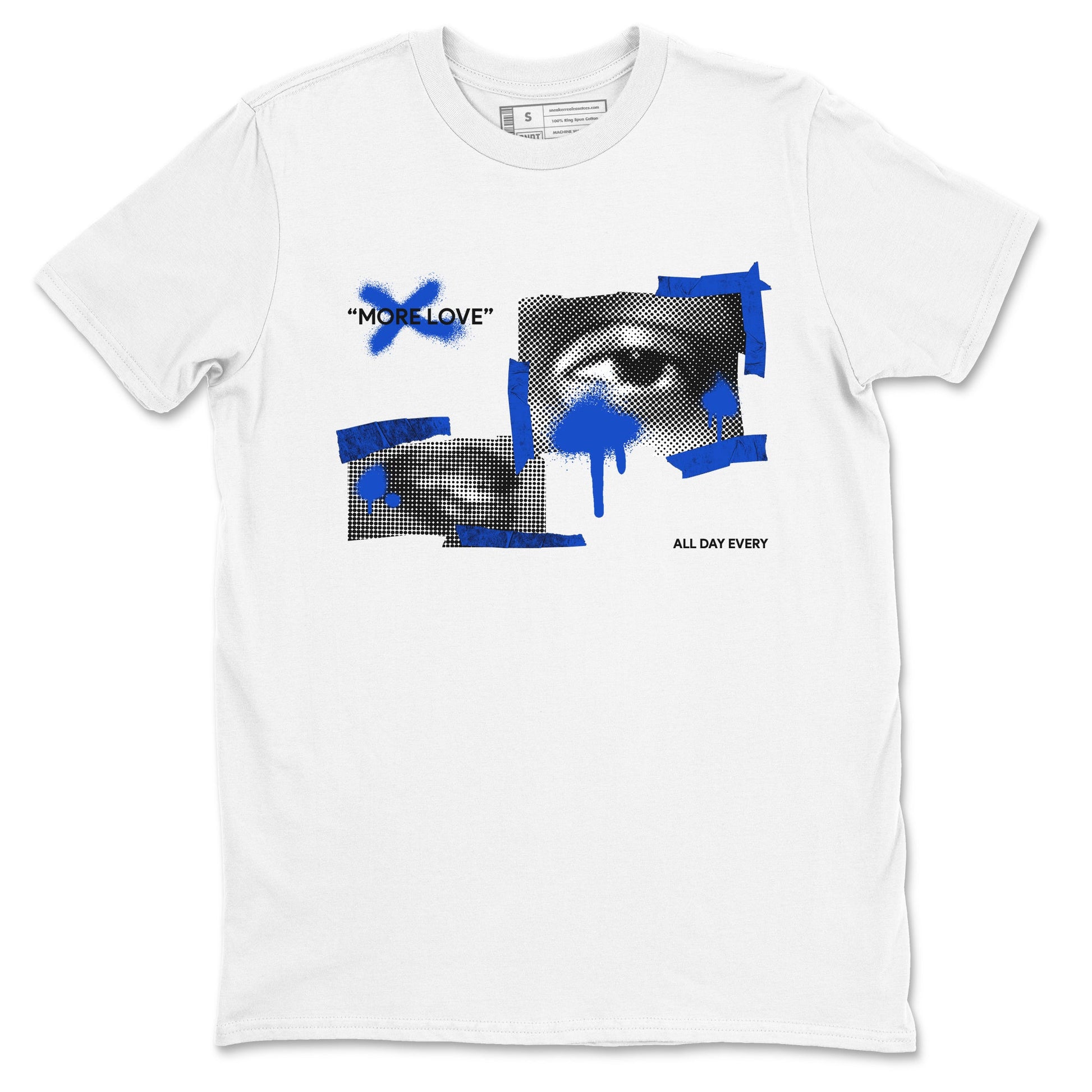 12s Blueberry shirts to match jordans More Love best t shirts to wear with jordans AJ12 White and Game Royal match shoes to clothes SNRT Sneaker Tees unisex cotton White 2 shirts