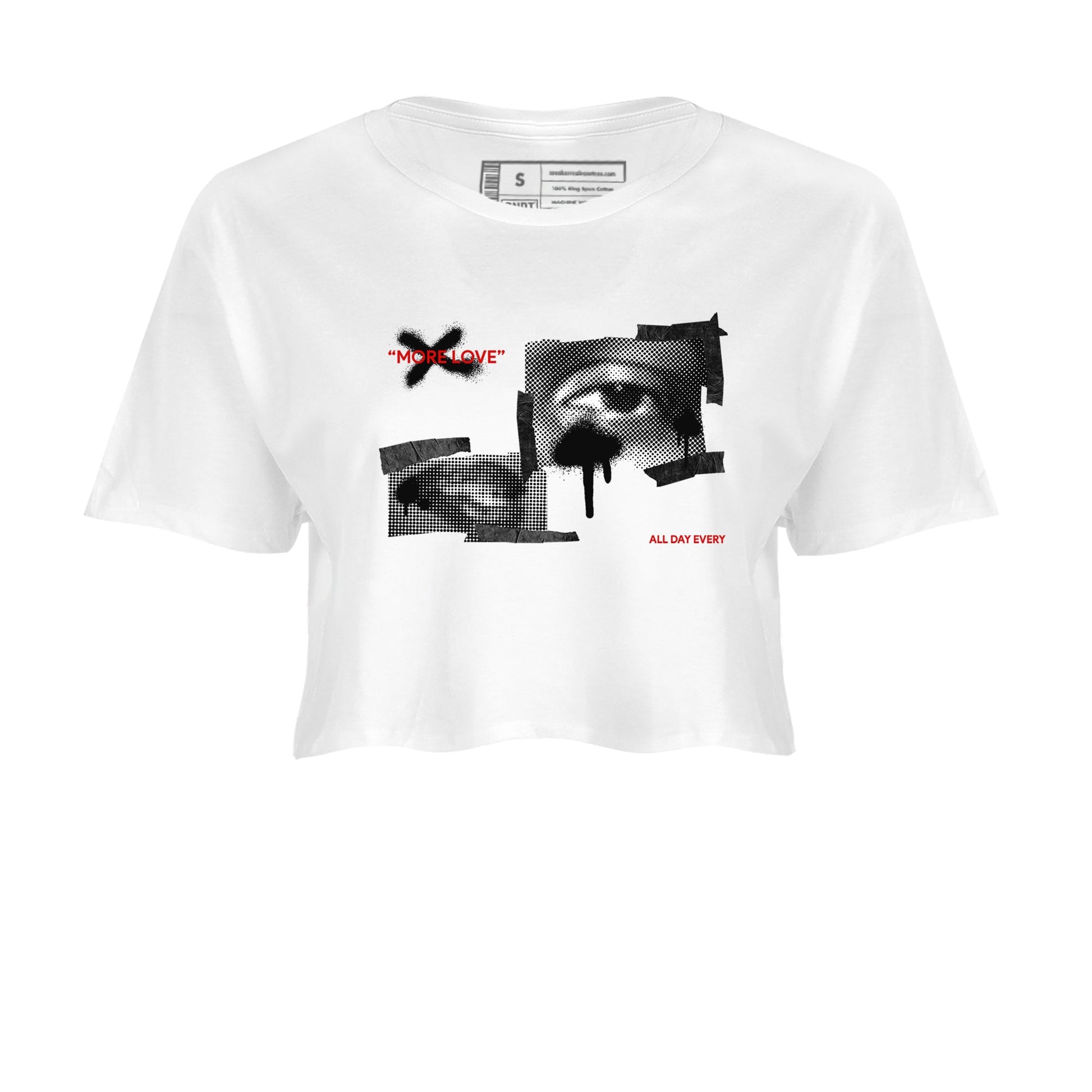 14s Black Toe shirts to match jordans More Love graphic tees Air Jordan 14 Black Toe t shirts to match sneakers SNRT Sneaker Tees unisex cotton White 2 crop tee
