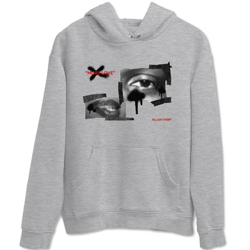 14s Black Toe shirts to match jordans More Love graphic tees Air Jordan 14 Black Toe t shirts to match sneakers SNRT Sneaker Tees unisex cotton Heather Grey 2 shirts