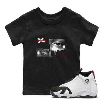 14s Black Toe shirts to match jordans More Love graphic tees Air Jordan 14 Black Toe t shirts to match sneakers SNRT Sneaker Tees Youth Baby Black 1 tee