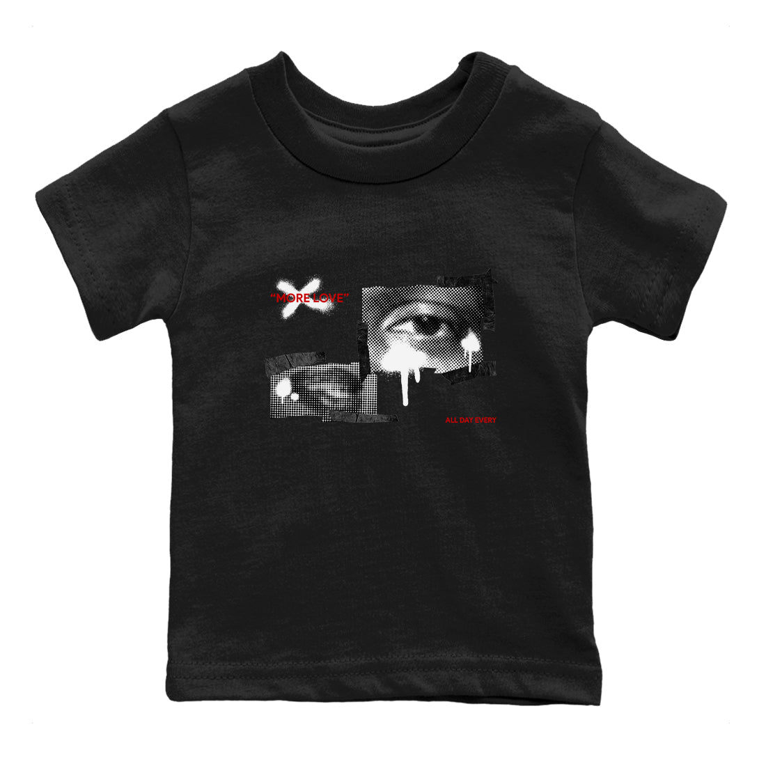 14s Black Toe shirts to match jordans More Love graphic tees Air Jordan 14 Black Toe t shirts to match sneakers SNRT Sneaker Tees Youth Baby Black 2 tee