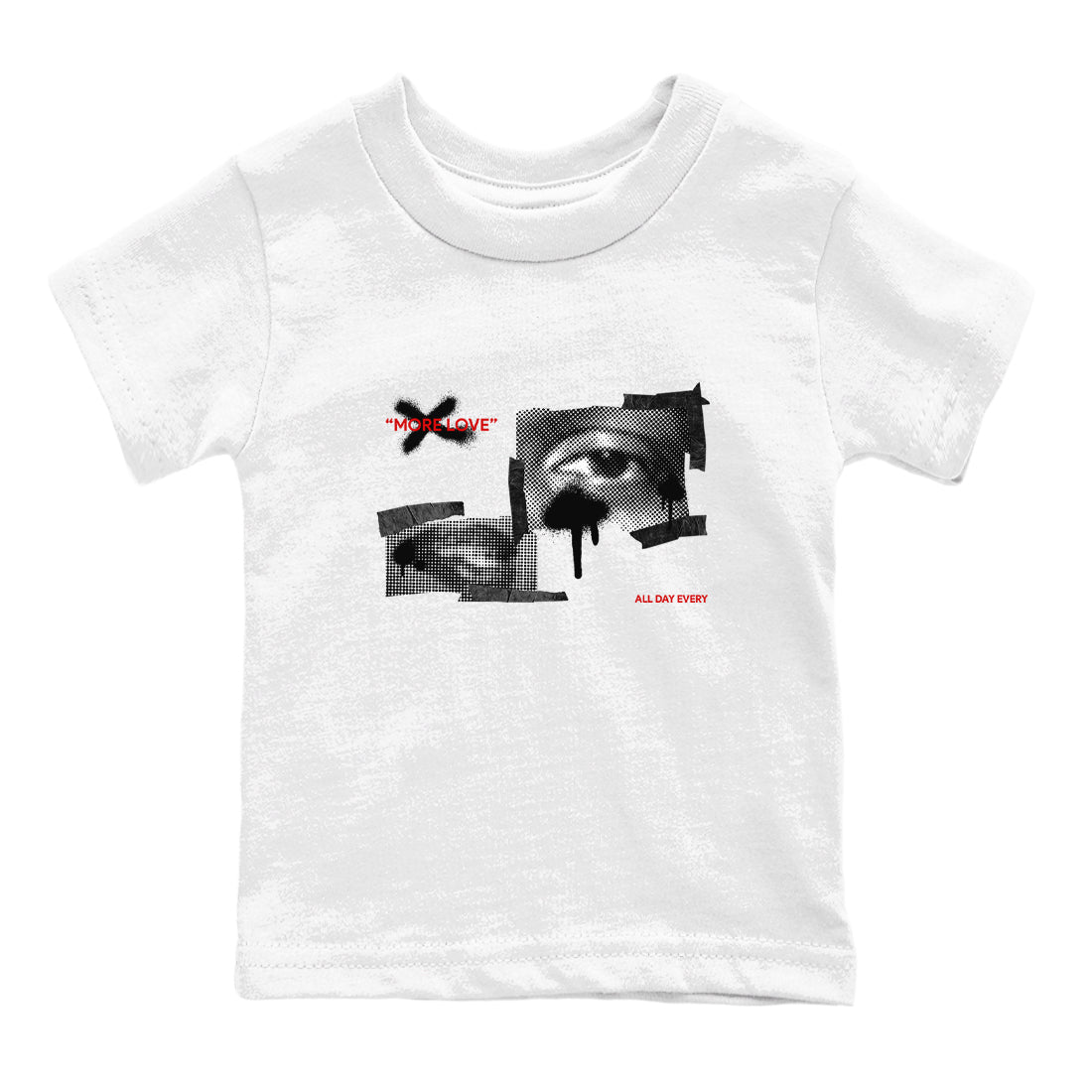 14s Black Toe shirts to match jordans More Love graphic tees Air Jordan 14 Black Toe t shirts to match sneakers SNRT Sneaker Tees Youth Baby White 2 tee