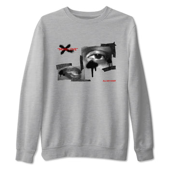 14s Black Toe shirts to match jordans More Love graphic tees Air Jordan 14 Black Toe t shirts to match sneakers SNRT Sneaker Tees unisex cotton Heather Grey 2 shirts