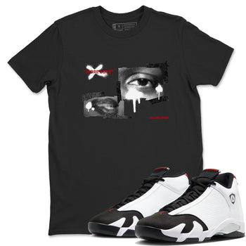 14s Black Toe shirts to match jordans More Love graphic tees Air Jordan 14 Black Toe t shirts to match sneakers SNRT Sneaker Tees unisex cotton Black 1 shirts