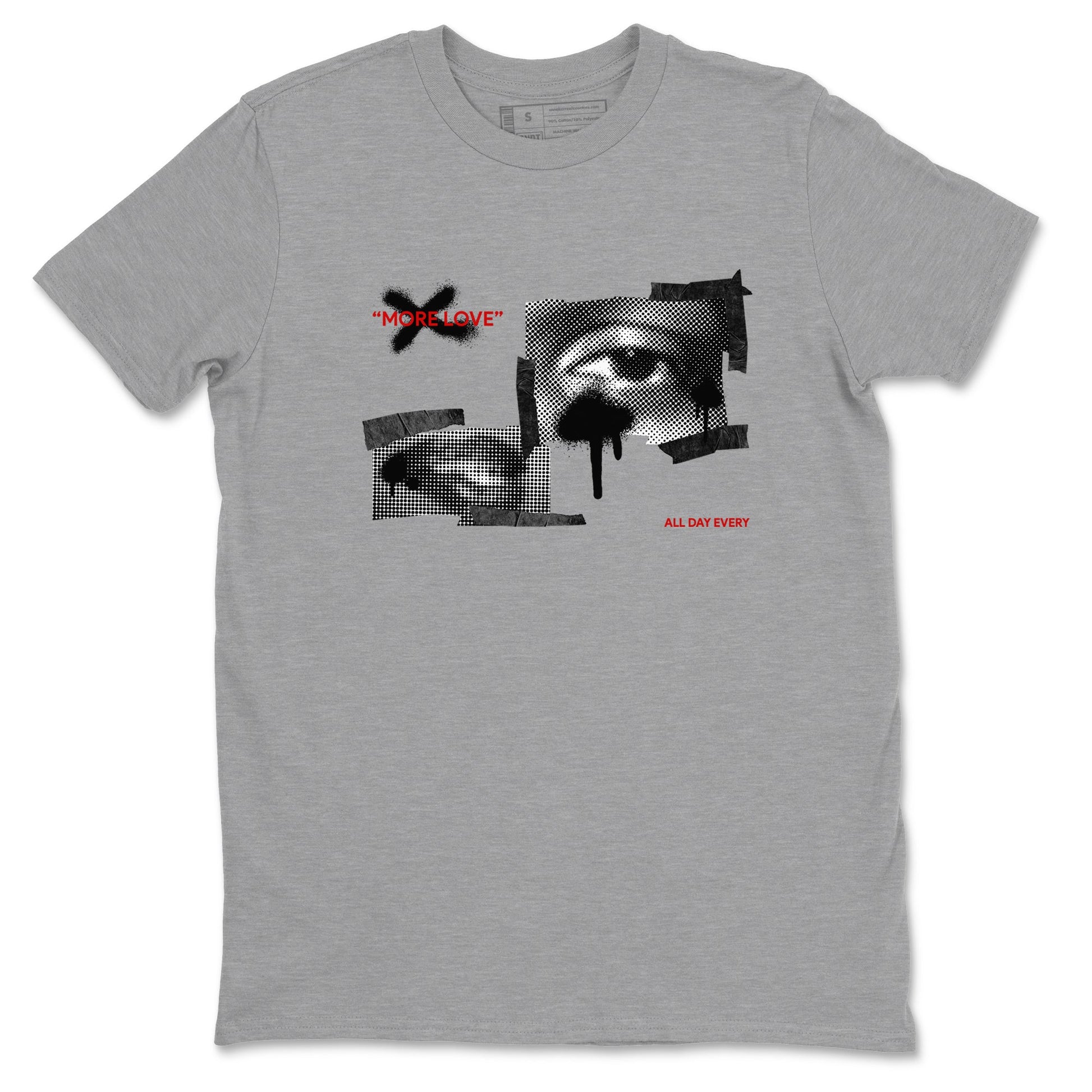 14s Black Toe shirts to match jordans More Love graphic tees Air Jordan 14 Black Toe t shirts to match sneakers SNRT Sneaker Tees unisex cotton Heather Grey 2 shirts
