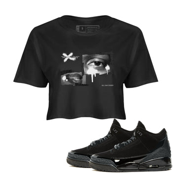 Air Jordan 3 Black Cat shirts to match jordans More Love sneaker tees 3s Retro Black Cat best t-shirts to wear with jordans SNRT Sneaker Tees unisex cotton Black 1 crop tee