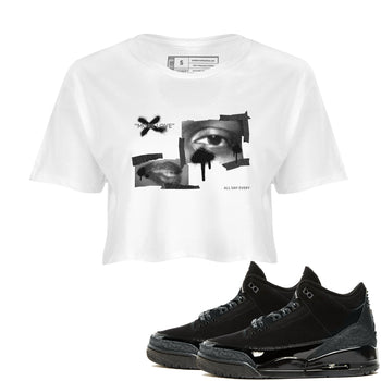 Air Jordan 3 Black Cat shirts to match jordans More Love sneaker tees 3s Retro Black Cat best t-shirts to wear with jordans SNRT Sneaker Tees unisex cotton White 1 crop tee