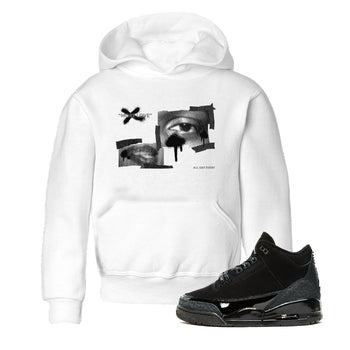 Air Jordan 3 Black Cat shirts to match jordans More Love sneaker tees 3s Retro Black Cat best t-shirts to wear with jordans SNRT Sneaker Tees Youth Baby White 1 tee