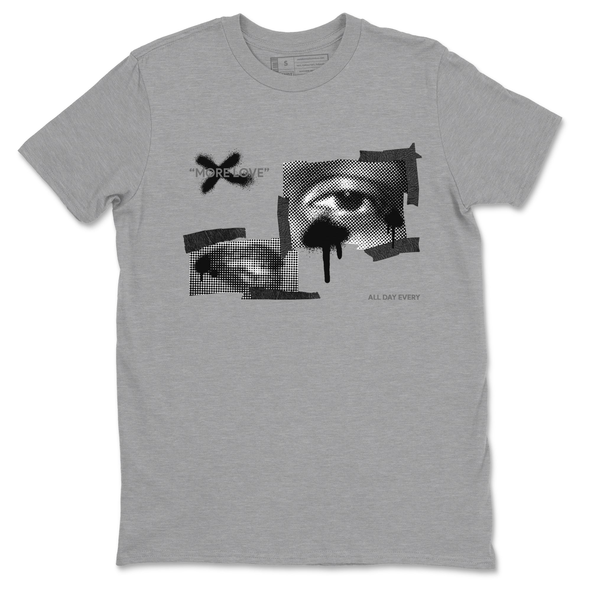 Air Jordan 3 Black Cat shirts to match jordans More Love sneaker tees 3s Retro Black Cat best t-shirts to wear with jordans SNRT Sneaker Tees unisex cotton Heather Grey 2 shirts
