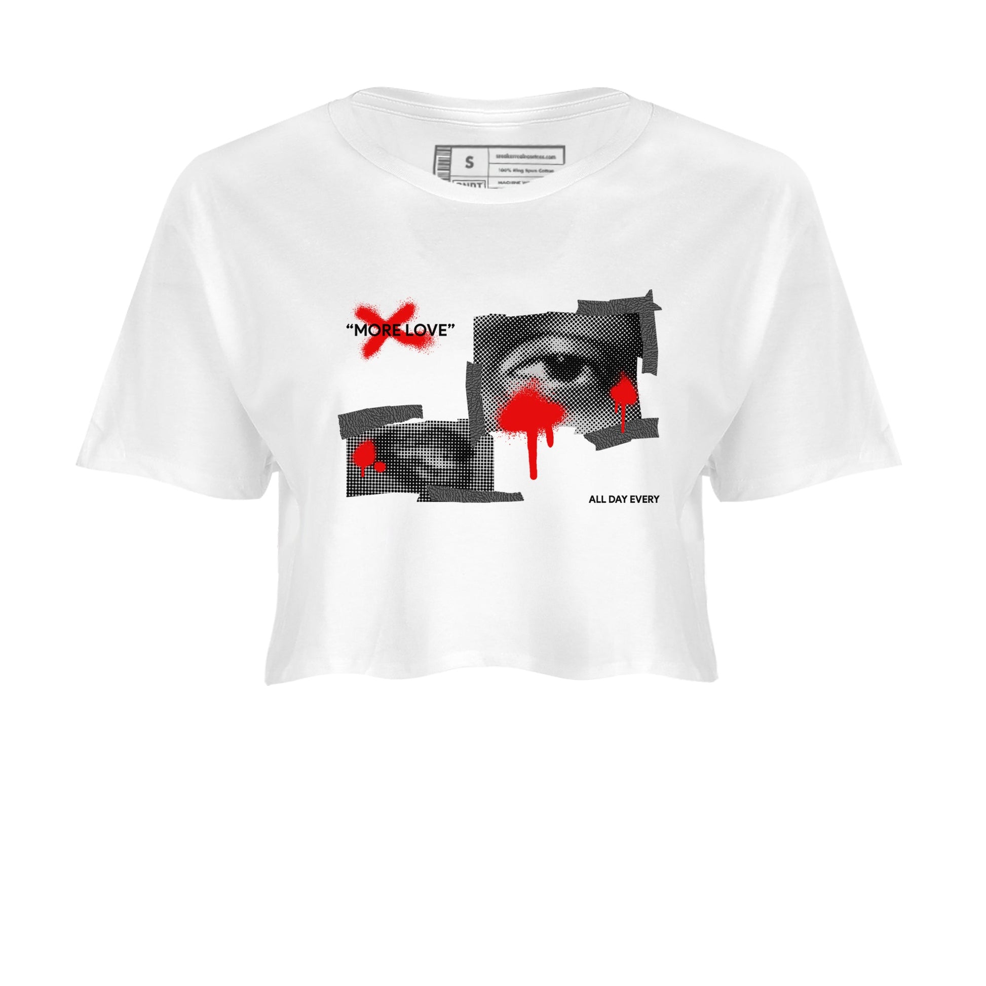 3s Black Cement shirts to match jordans More Love sneaker match tees Air Jordan 3 Black Cement match shoes to clothes SNRT Sneaker Tees unisex cotton White 2 crop tee