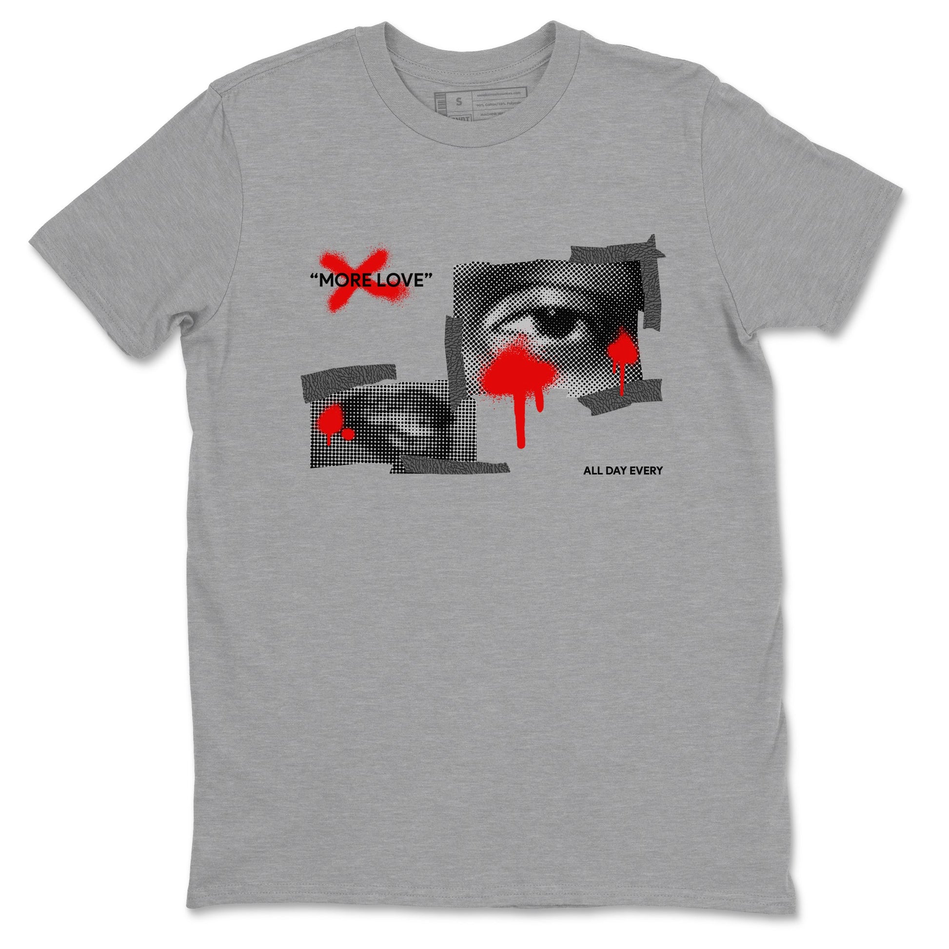 3s Black Cement shirts to match jordans More Love sneaker match tees Air Jordan 3 Black Cement match shoes to clothes SNRT Sneaker Tees unisex cotton Heather Grey 2 shirts