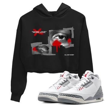 3s Cement Grey shirts to match jordans More Love sneaker match tees Air Jordan 3 Cement Grey SNRT Sneaker Release Tees unisex cotton Black 1 Crop Shirts