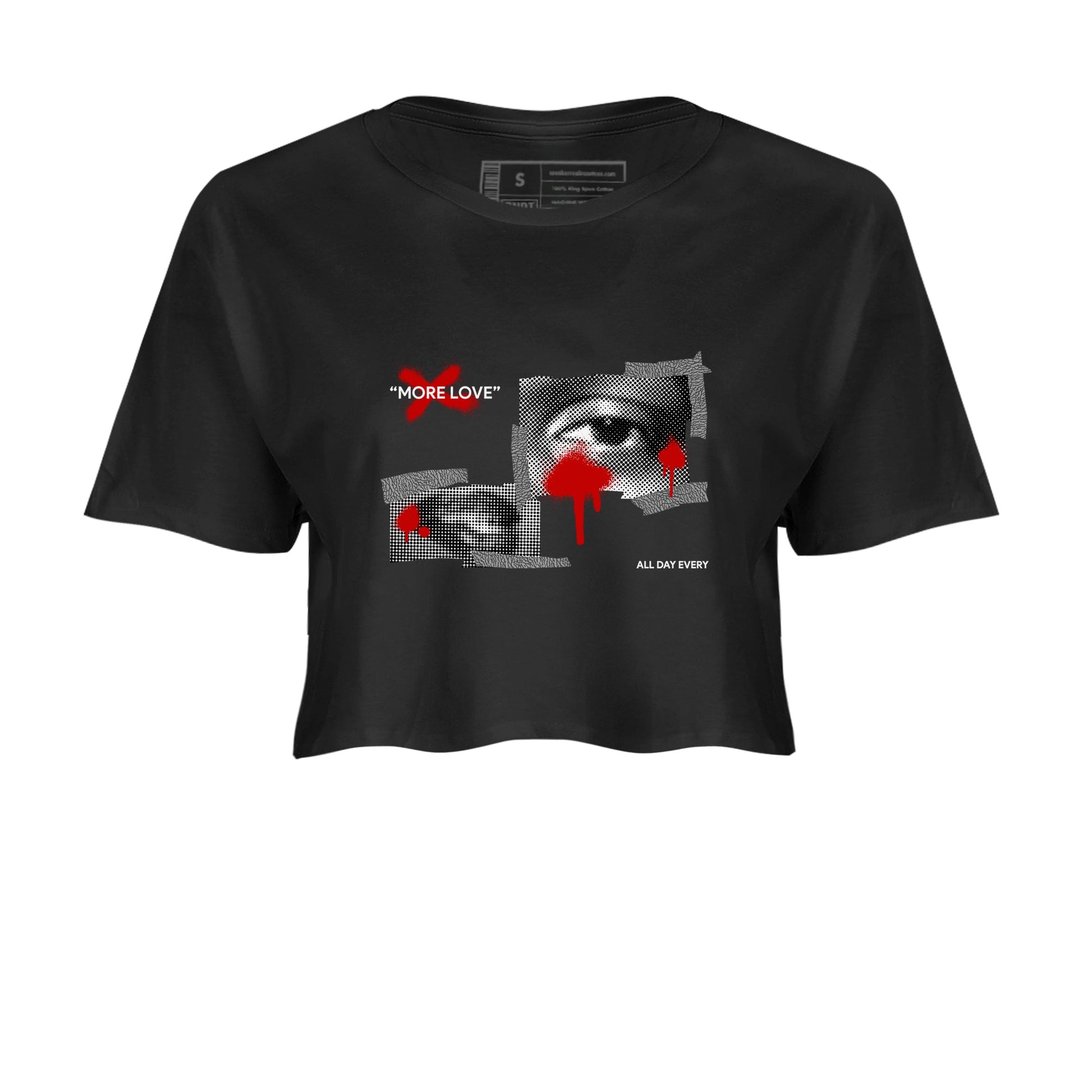 3s Cement Grey shirts to match jordans More Love sneaker match tees Air Jordan 3 Cement Grey SNRT Sneaker Release Tees unisex cotton Black 2 Crop Shirts