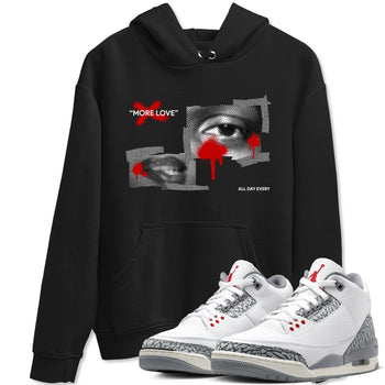 3s Cement Grey shirts to match jordans More Love sneaker match tees Air Jordan 3 Cement Grey SNRT Sneaker Release Tees unisex cotton Black 1 crew neck shirts