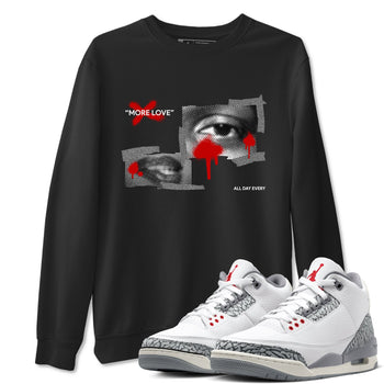 3s Cement Grey shirts to match jordans More Love sneaker match tees Air Jordan 3 Cement Grey SNRT Sneaker Release Tees unisex cotton Black 1 crew neck shirts