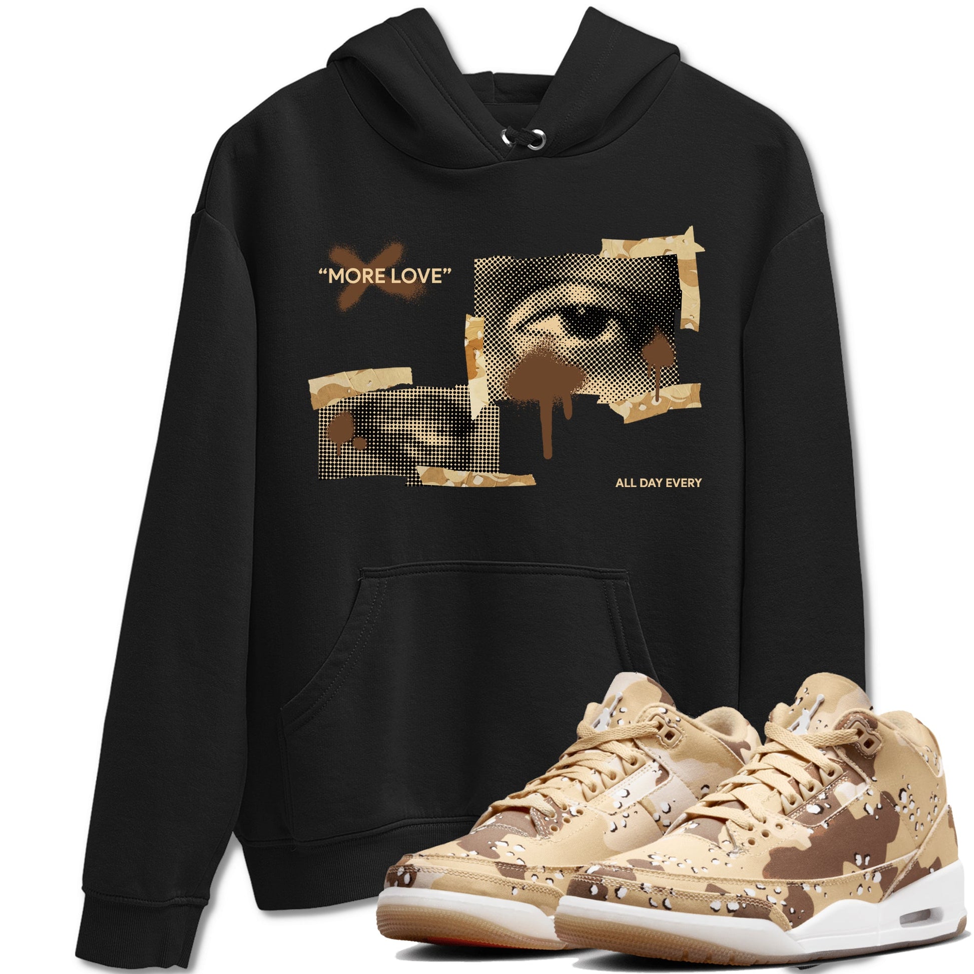 AJ3 Desert Camo shirts to match jordans More Love sneaker match tees Air Jordan 3 Desert Camo SNRT Sneaker Tees streetwear brand Black 1 unisex cotton tee