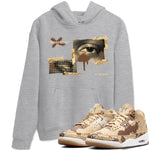 AJ3 Desert Camo shirts to match jordans More Love sneaker match tees Air Jordan 3 Desert Camo SNRT Sneaker Tees streetwear brand Heather Grey 1 unisex cotton tee