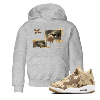 AJ3 Desert Camo shirts to match jordans More Love sneaker match tees Air Jordan 3 Desert Camo SNRT Sneaker Tees streetwear brand Baby and Youth Heather Grey 1 cotton tee