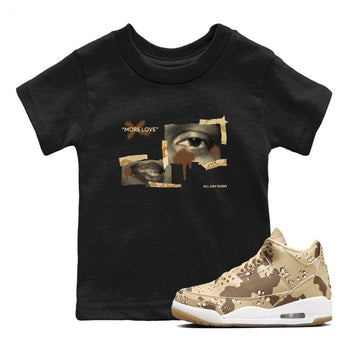 AJ3 Desert Camo shirts to match jordans More Love sneaker match tees Air Jordan 3 Desert Camo SNRT Sneaker Tees streetwear brand Baby and Youth Black 1 cotton tee