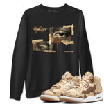 AJ3 Desert Camo shirts to match jordans More Love sneaker match tees Air Jordan 3 Desert Camo SNRT Sneaker Tees streetwear brand Black 1 unisex cotton tee