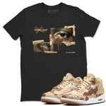 AJ3 Desert Camo shirts to match jordans More Love sneaker match tees Air Jordan 3 Desert Camo SNRT Sneaker Tees streetwear brand Black 1 unisex cotton tee