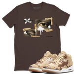 AJ3 Desert Camo shirts to match jordans More Love sneaker match tees Air Jordan 3 Desert Camo SNRT Sneaker Tees streetwear brand Dark Chocolate 1 unisex cotton tee