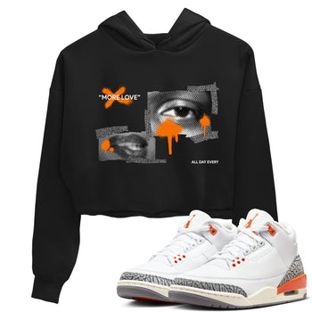 3s Georgia Peach shirt to match jordans More Love sneaker tees Air Jordan 3 Georgia Peach SNRT Sneaker Release Tees Black 1 crop length shirt