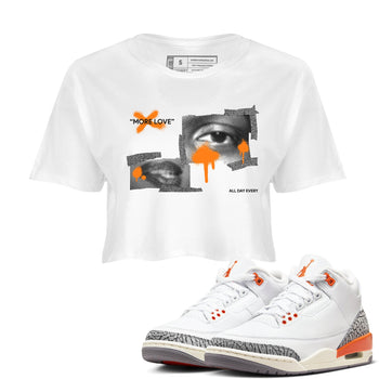 3s Georgia Peach shirt to match jordans More Love sneaker tees Air Jordan 3 Georgia Peach SNRT Sneaker Release Tees White 1 crop length shirt