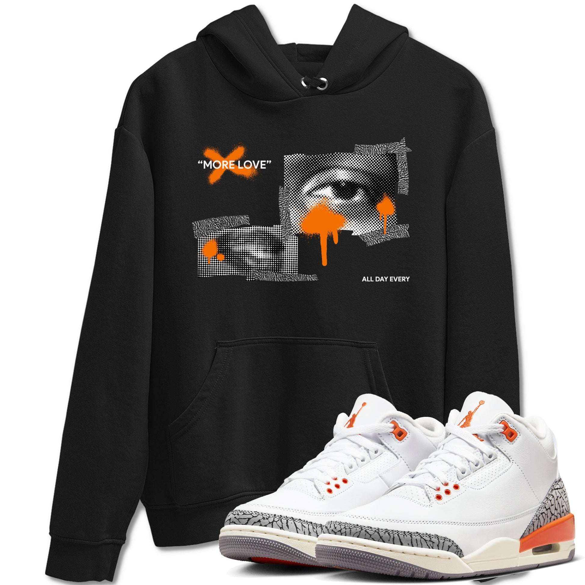3s Georgia Peach shirt to match jordans More Love sneaker tees Air Jordan 3 Georgia Peach SNRT Sneaker Release Tees unisex cotton Black 1 crew neck shirt