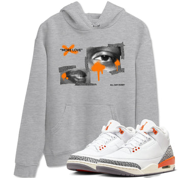 3s Georgia Peach shirt to match jordans More Love sneaker tees Air Jordan 3 Georgia Peach SNRT Sneaker Release Tees unisex cotton Heather Grey 1 crew neck shirt
