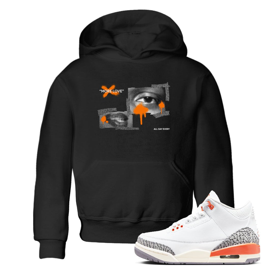 3s Georgia Peach shirt to match jordans More Love sneaker tees Air Jordan 3 Georgia Peach SNRT sneaker release tees baby toddler Black 1 cotton Shirt