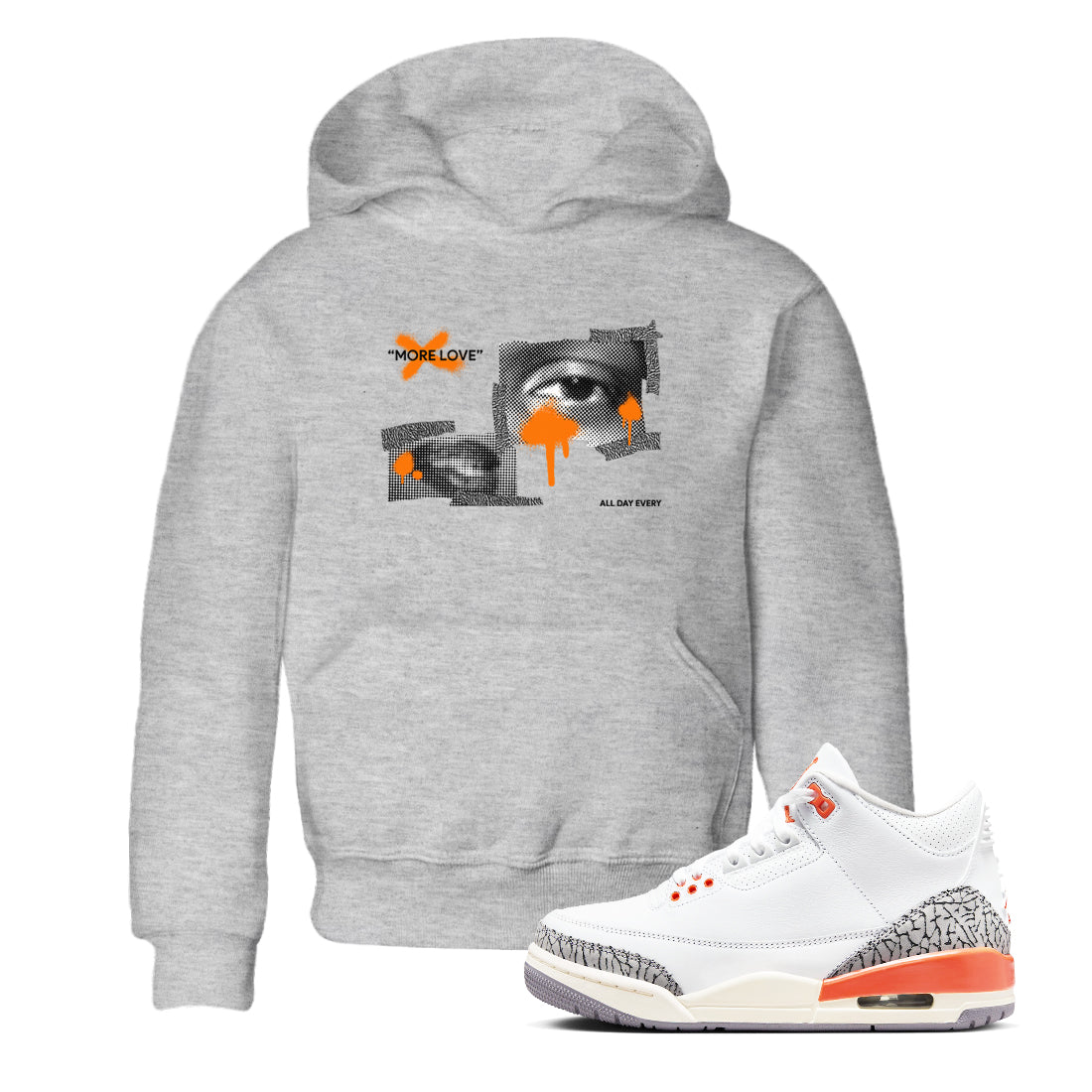 3s Georgia Peach shirt to match jordans More Love sneaker tees Air Jordan 3 Georgia Peach SNRT sneaker release tees baby toddler Heather Grey 1 cotton Shirt