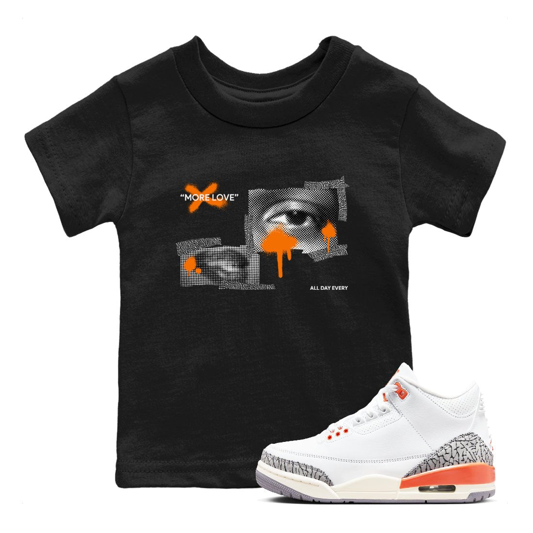 3s Georgia Peach shirt to match jordans More Love sneaker tees Air Jordan 3 Georgia Peach SNRT sneaker release tees baby toddler Black 1 cotton Shirt