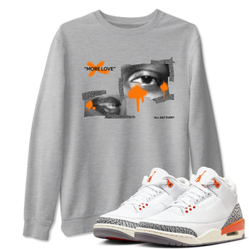 3s Georgia Peach shirt to match jordans More Love sneaker tees Air Jordan 3 Georgia Peach SNRT Sneaker Release Tees unisex cotton Heather Grey 1 crew neck shirt