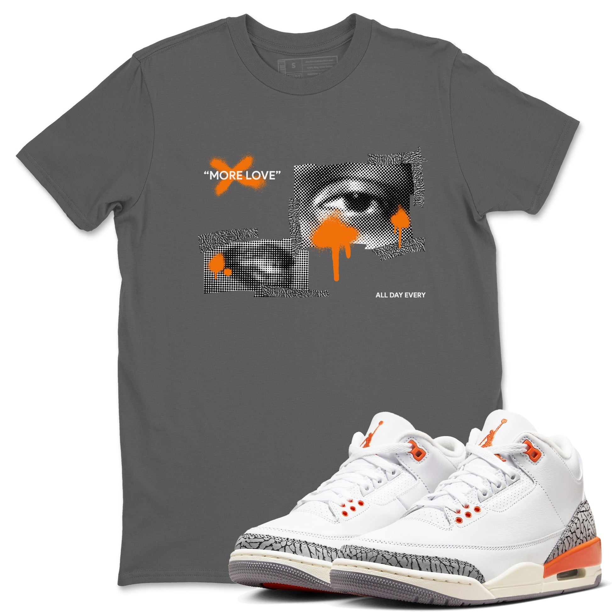 3s Georgia Peach shirt to match jordans More Love sneaker tees Air Jordan 3 Georgia Peach SNRT Sneaker Release Tees unisex cotton Cool Grey 1 crew neck shirt
