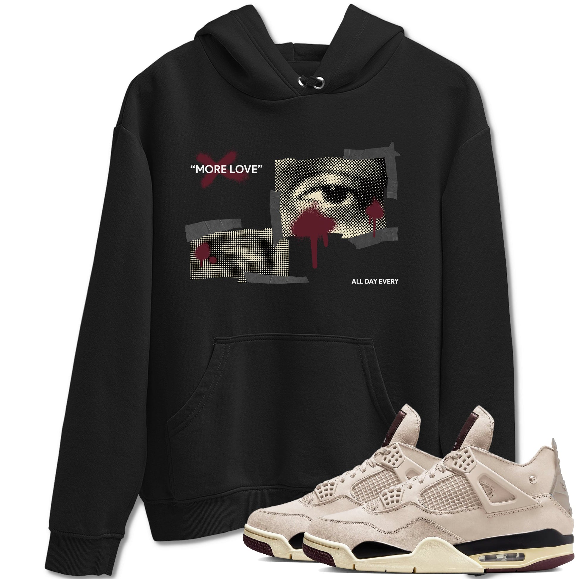 4s A Ma Maniere x Fossil Stone shirts to match jordans More Love sneaker match tees Air Jordan 4 A Ma Maniere x Fossil Stone match shoes to clothes SNRT Sneaker Tees unisex cotton Black 1 shirts