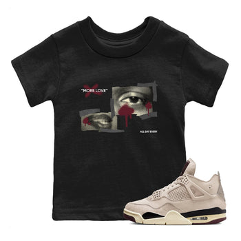 4s A Ma Maniere x Fossil Stone shirts to match jordans More Love sneaker match tees Air Jordan 4 A Ma Maniere x Fossil Stone match shoes to clothes SNRT Sneaker Tees Youth Baby Black 1 tee