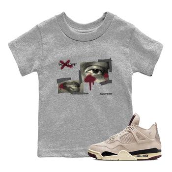 4s A Ma Maniere x Fossil Stone shirts to match jordans More Love sneaker match tees Air Jordan 4 A Ma Maniere x Fossil Stone match shoes to clothes SNRT Sneaker Tees Youth Baby Heather Grey 1 tee