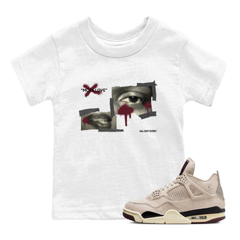 4s A Ma Maniere x Fossil Stone shirts to match jordans More Love sneaker match tees Air Jordan 4 A Ma Maniere x Fossil Stone match shoes to clothes SNRT Sneaker Tees Youth Baby White 1 tee