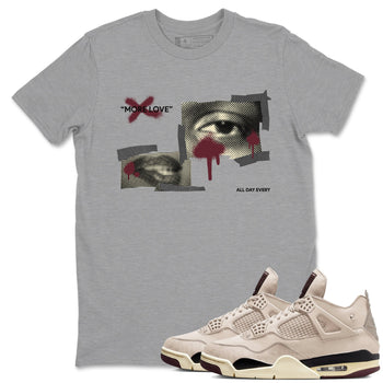 4s A Ma Maniere x Fossil Stone shirts to match jordans More Love sneaker match tees Air Jordan 4 A Ma Maniere x Fossil Stone match shoes to clothes SNRT Sneaker Tees unisex cotton Heather Grey 1 shirts