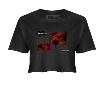 4s Brick By Brick best t shirts to wear with jordans More Love sneaker match tees Nigel Sylvester x Air Jordan 4 Brick by Brick match shoes to clothes SNRT Sneaker Tees unisex cotton Black 2 crop tee
