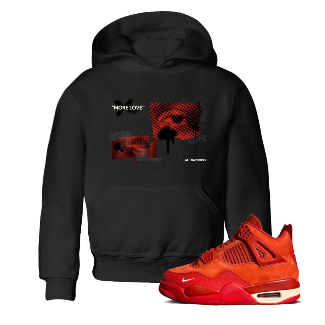 4s Brick By Brick best t shirts to wear with jordans More Love sneaker match tees Nigel Sylvester x Air Jordan 4 Brick by Brick match shoes to clothes SNRT Sneaker Tees Youth Baby Black 1 tee